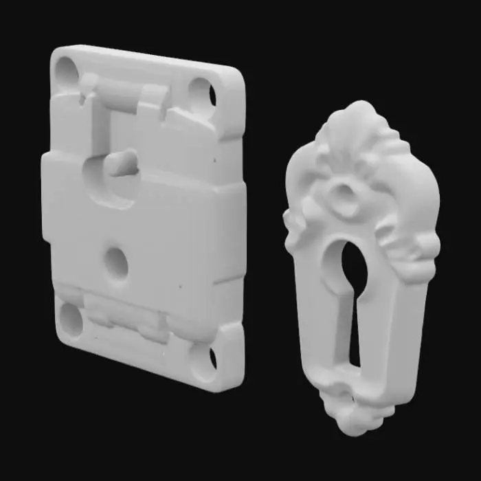 3D model for Antique Lock and Keyhole Plate