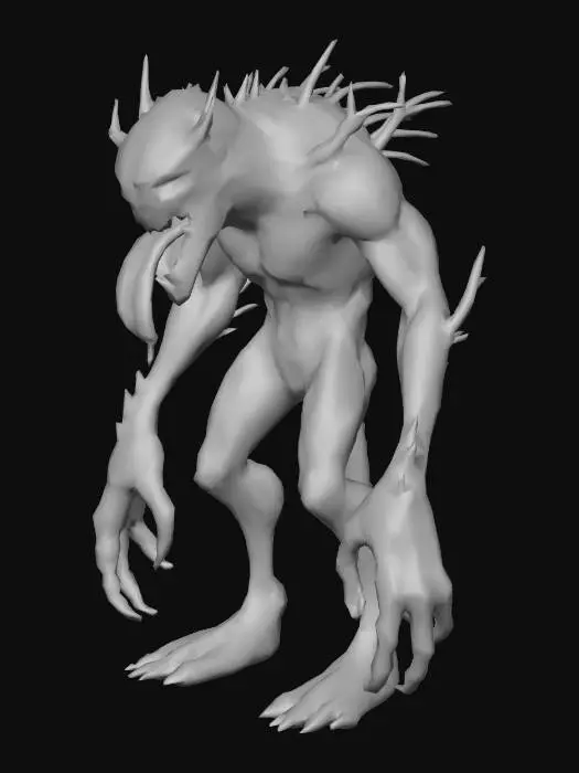 3D model for korkunç bir yaratık yapmanı istiyorum ama gerçekten korkunç olsun