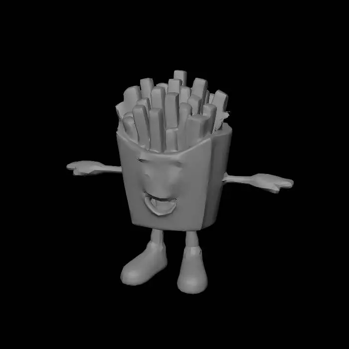 3D model for Cheerful Fries Mascot