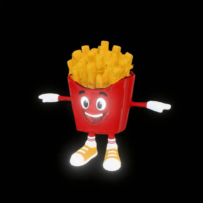 3D model for Cheerful Fries Mascot