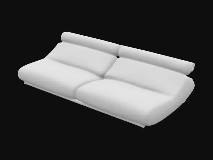 3D model for Retro Striped Sofa