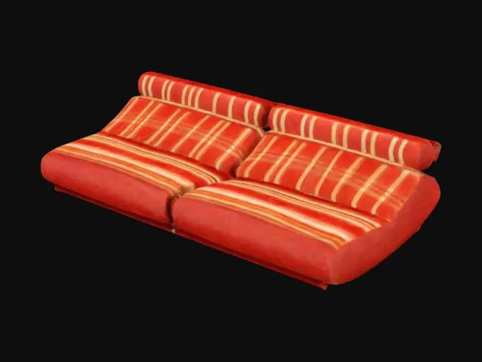 3D model for Retro Striped Sofa