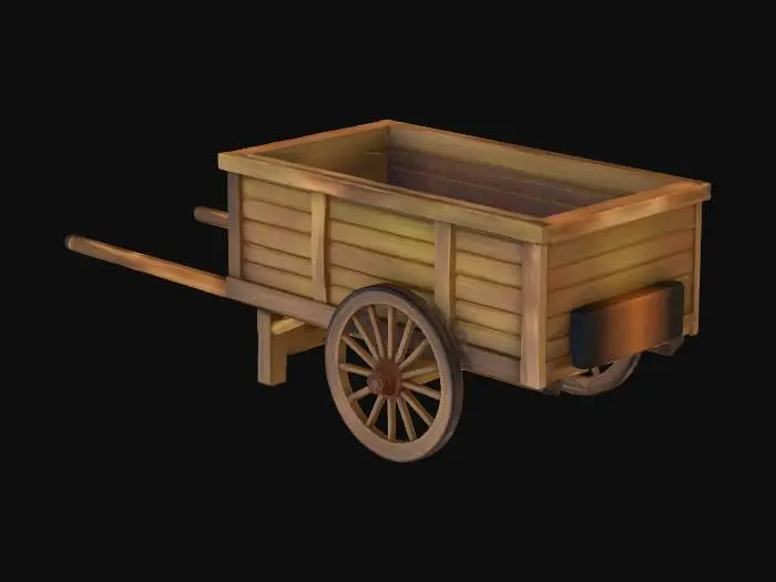 3D model for Wooden Cart