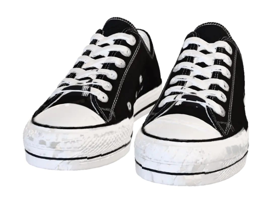 Top-Down View: Black Sneakers - Basketball 3D model, vytvořený pomocí AI