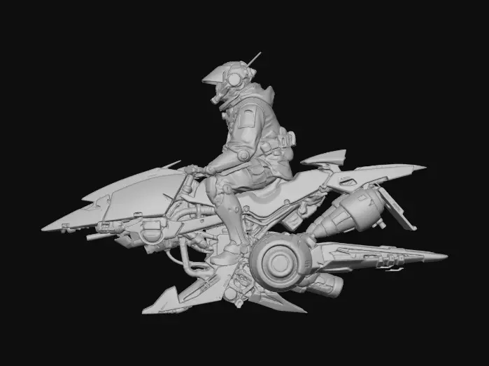 3D model for jet bike rider