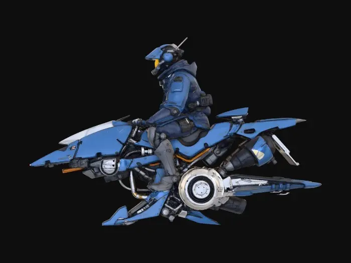 3D model for jet bike rider