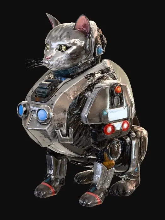 3D model for 3d Cyber Kitty
