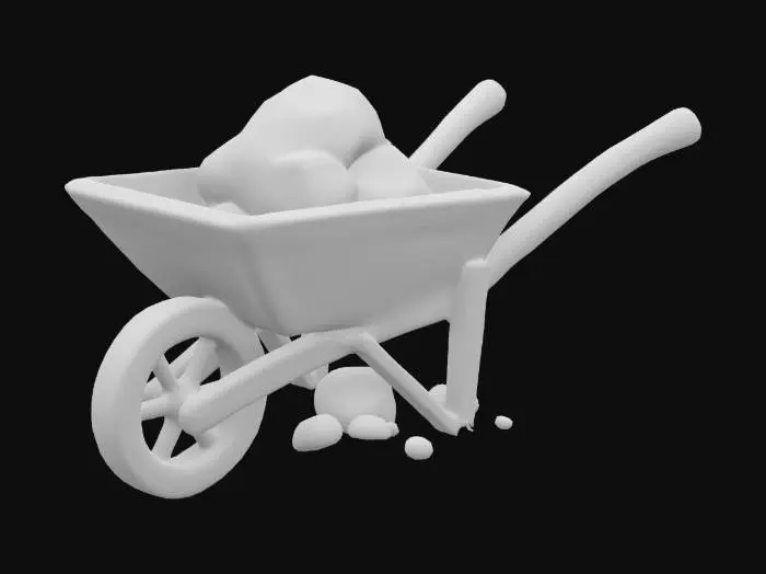 3D model for Cart of Stones, #SketchTo3D#