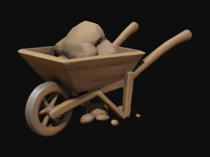 3D model for Cart of Stones, #SketchTo3D#