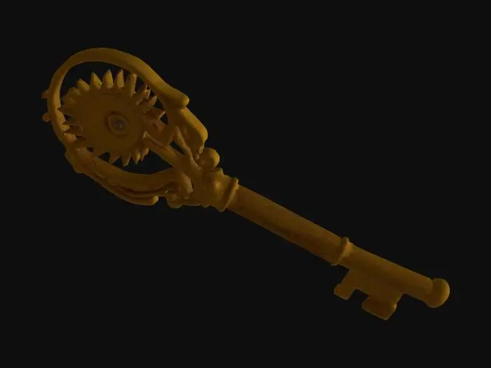 3D model for Golden Key, #SketchTo3D#
