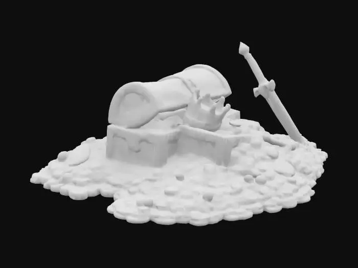 3D model for Treasure Hoard, #SketchTo3D#