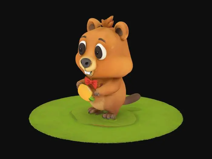 3D model for Ein super süßes Capybara im Cartoonstil