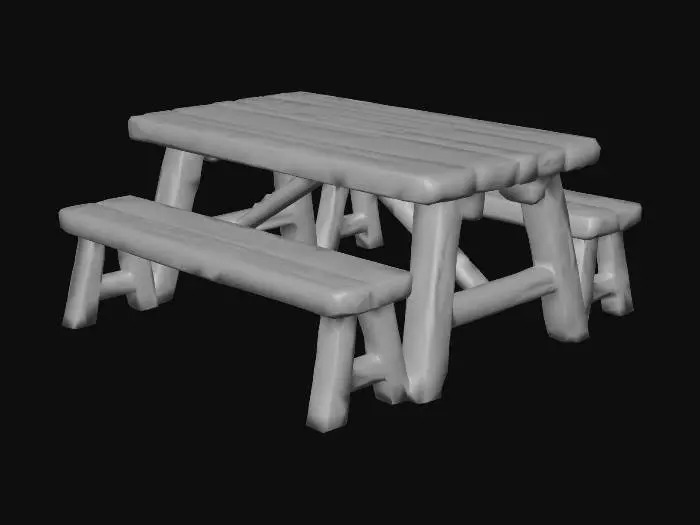 3D model for Rustic Table