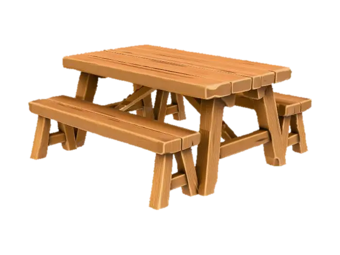 Modelong 3D na Rustic Table - Home, ginawa ng AI