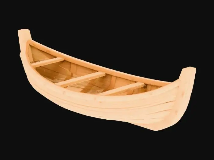 3D model for Create a wooden raft, which is textured in a handpainted style