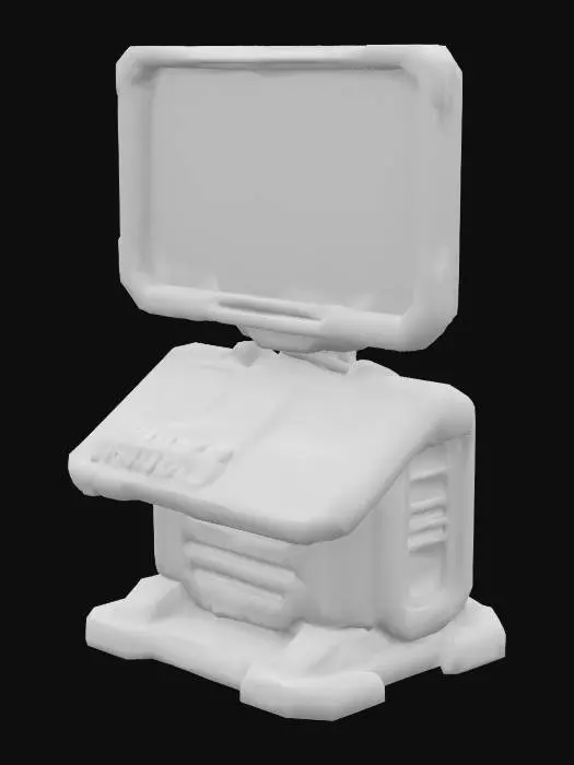 3D model for Scifi computer terminal, #SketchTo3D#