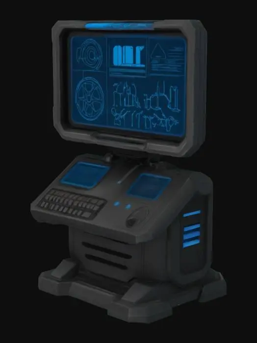 3D model for Scifi computer terminal, #SketchTo3D#