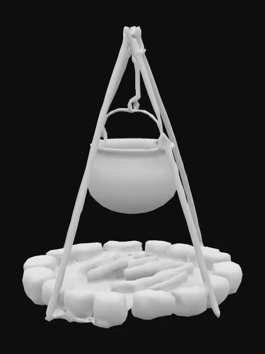 3D model for Abandoned Fireplace, #SketchTo3D#