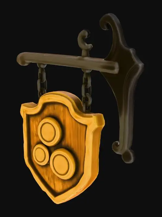 3D model for Golden Shield Emblem