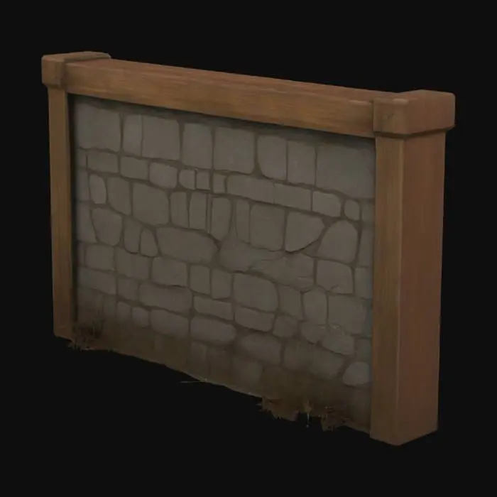 3D model for Rustic Stone Wall, #SketchTo3D#
