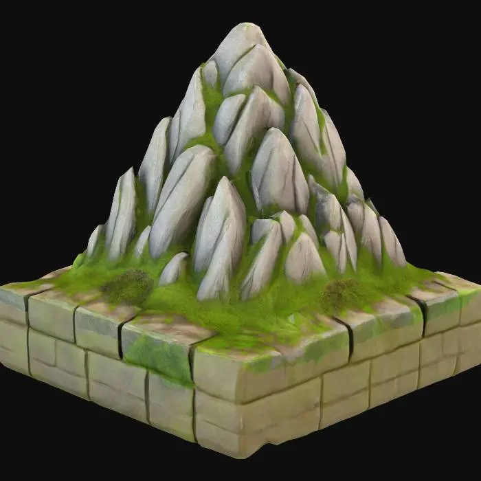 3D model for Mossy Summit, #PBR#