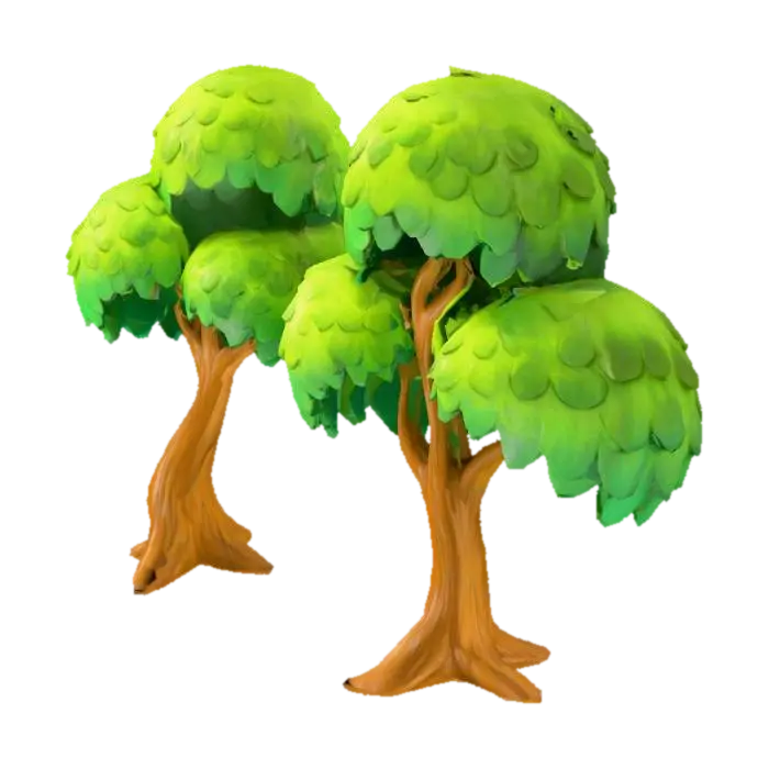 3D-модель Tree Duo - Foliage, згенерована ШІ