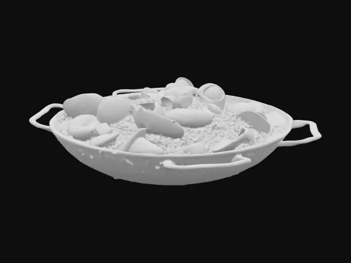 3D model for Hazme una paella de marisco, #food#