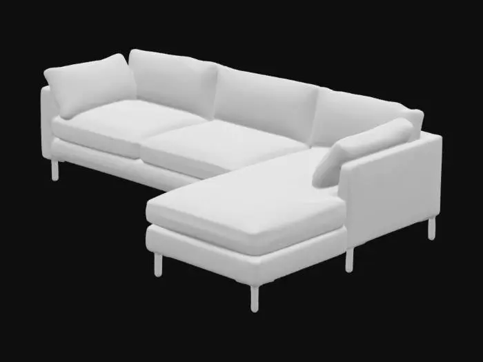 3D model for Modern Sofa with Chaise