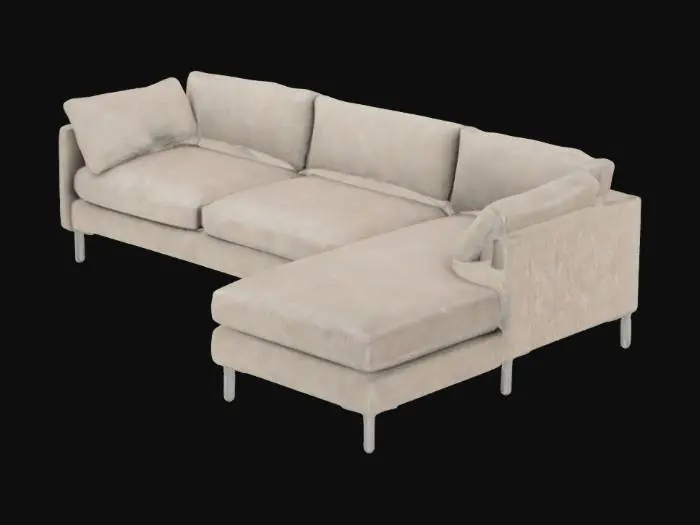3D model for Modern Sofa with Chaise