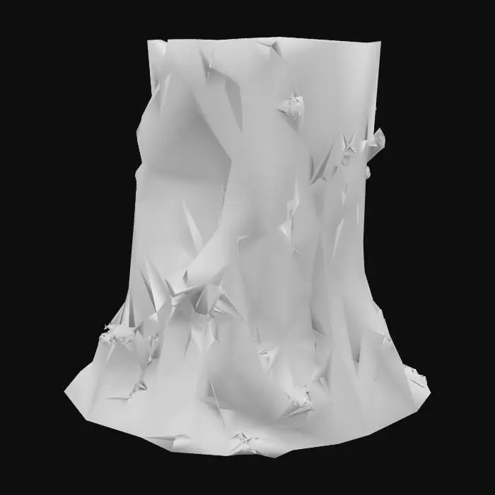 3D model for Make a tree trunk with roots on the side that has a hole in the middle of the trunk which is used as a pencil holder.