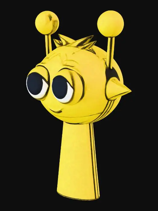 3D model for Yellow Alien Face