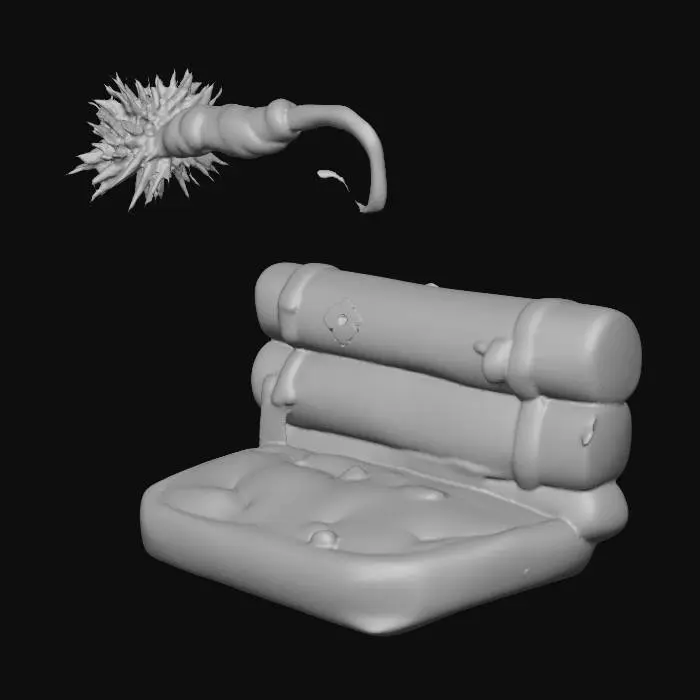 3D model for a blowup couch and cook decore