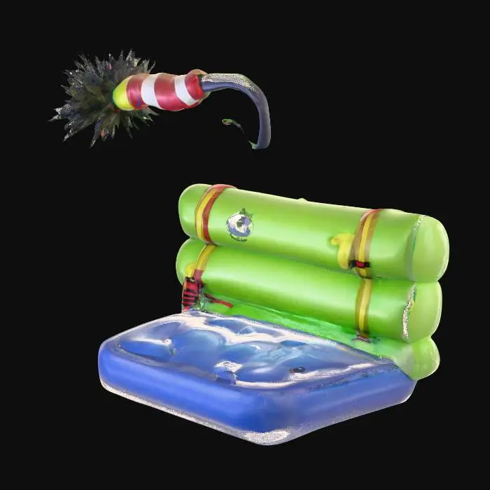 3D model for a blowup couch and cook decore