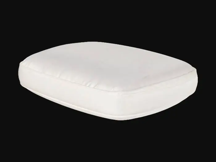 3D model for Thin simple plain seat cushion with a flat white fabric texture without creases or folds