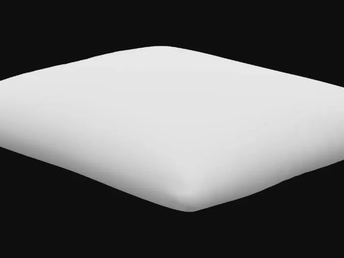 3D model for Thin simple plain seat cushion with a flat white fabric texture without creases or folds