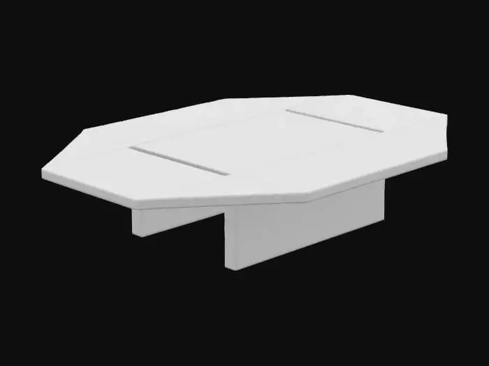 3D model for Simple Art Deco Geometric design Conference Table in wood with black and gold detailing.
