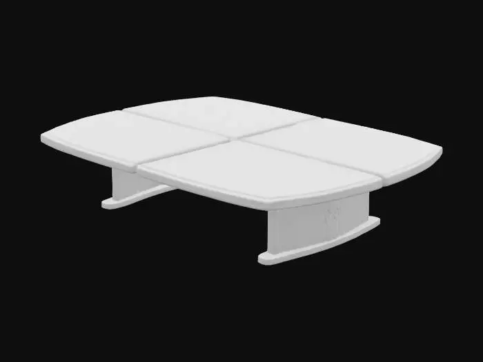 3D model for Simple Art Deco Geometric design Conference Table in wood with black and gold detailing.