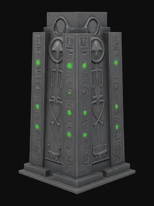 3D model for Ancient Alien Glyph Necron Blackstone style Monolith free standing 