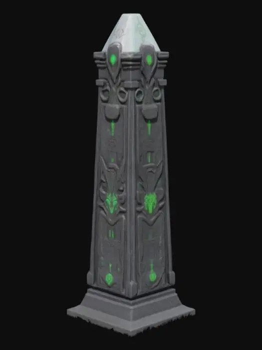 3D model for Ancient Alien Glyph Necron Blackstone style Monolith free standing 