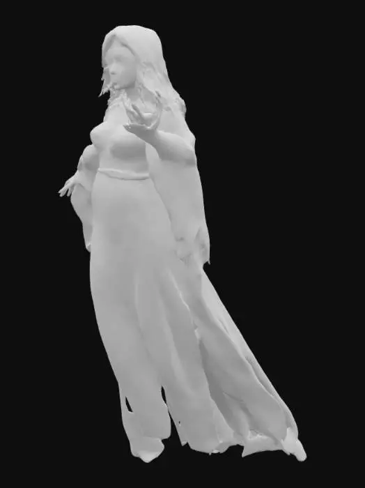 3D model for Victorian Ethereal Translucent Mourning Ghost floating in the air