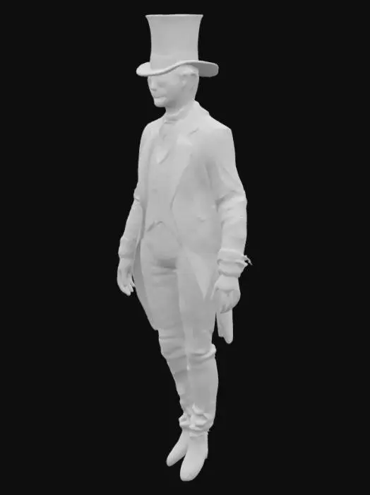 3D model for Victorian Man Ethereal Translucent Mourning Ghost floating in the air