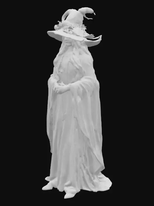 3D model for Magrat Garlick makes the third of the original coven. Unlike the others she is caught by the romantic idea of witches in connection to the land. She wears long, flowing green and purple velvet dresses strewn wearing lots of silver jewellery and foci of a magical bent. Feathers, skulls, gems and interesting shaped rocks. She's an attractive woman in her mid-late twenties with long brown hair that looks a bit messy no matter how much time she spends styling it with flowers. Her witches hat is decorated with mystic symbols and much more intricate than those of her fellow witches. She can usually be found with a book in hand trying to calculate the right amount of fairy dust vs old man's tears.

NPC, Character Fantasy Witch Stylised Female Discworld Pratchett