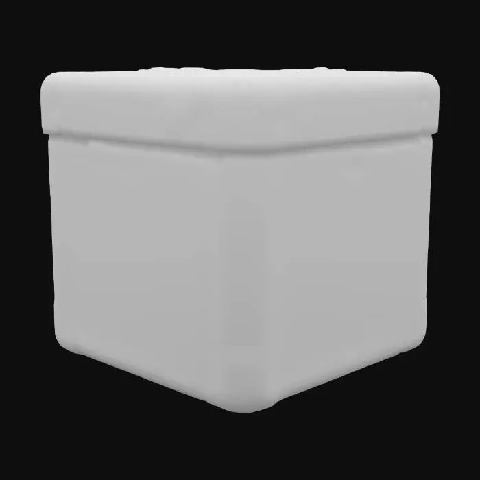 3D model for Sleek metallic with cyan detailing sci-fi style gift box/package to hold clothing.