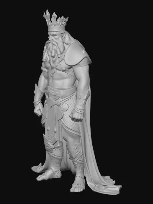 3D model for I wish to create a true to old form classic Gilgamesh with a  strikingly handsome, exceptionally strong, and tall, sometimes depicted with a long, curled beard and intense, heroic features, often symbolizing a divine, awe-inspiring presence.