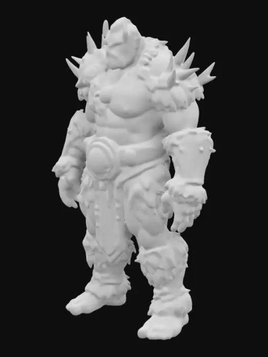 3D model for Appearance: A brutish warlord covered in wolf furs, wearing rusted spiked armor.
Personality: Sadistic, treats people like prey.

Abilities: Frenzied melee rush, bite attack, berserk mode.
Meshy Details: Muscular build, beast-like stance, slow but powerful swings.
no wepon
