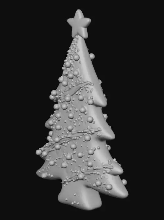 3D model for #ChristmasAdventure#, gingerbread christmas tree, decorated with toppings, intricate, realistic, masterpiece, ultra detailed.