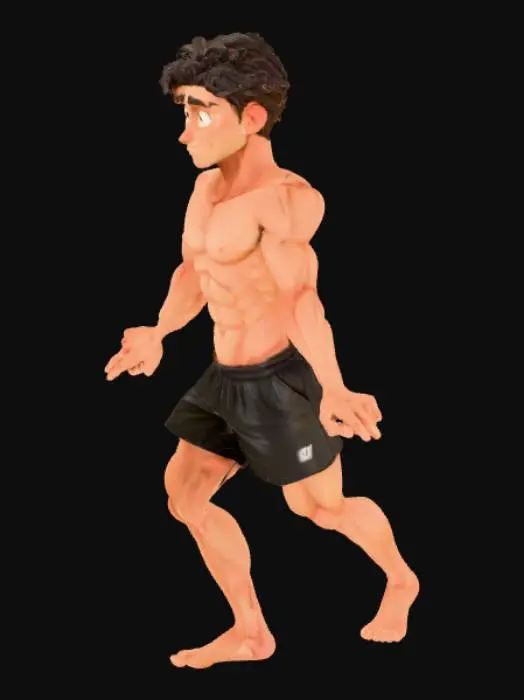 3D model for athletic male , model standing in a t pose wearing a speedo