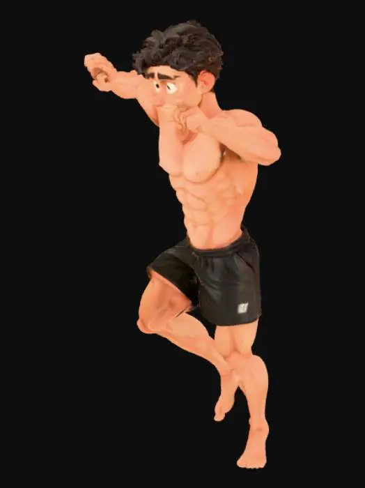 3D model for athletic male , model standing in a t pose wearing a speedo