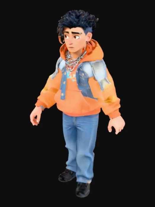 3D model for male model standing in a t-pose