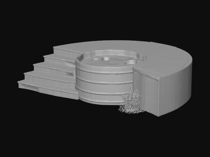 3D model for Wooden Hot Tub Retreat